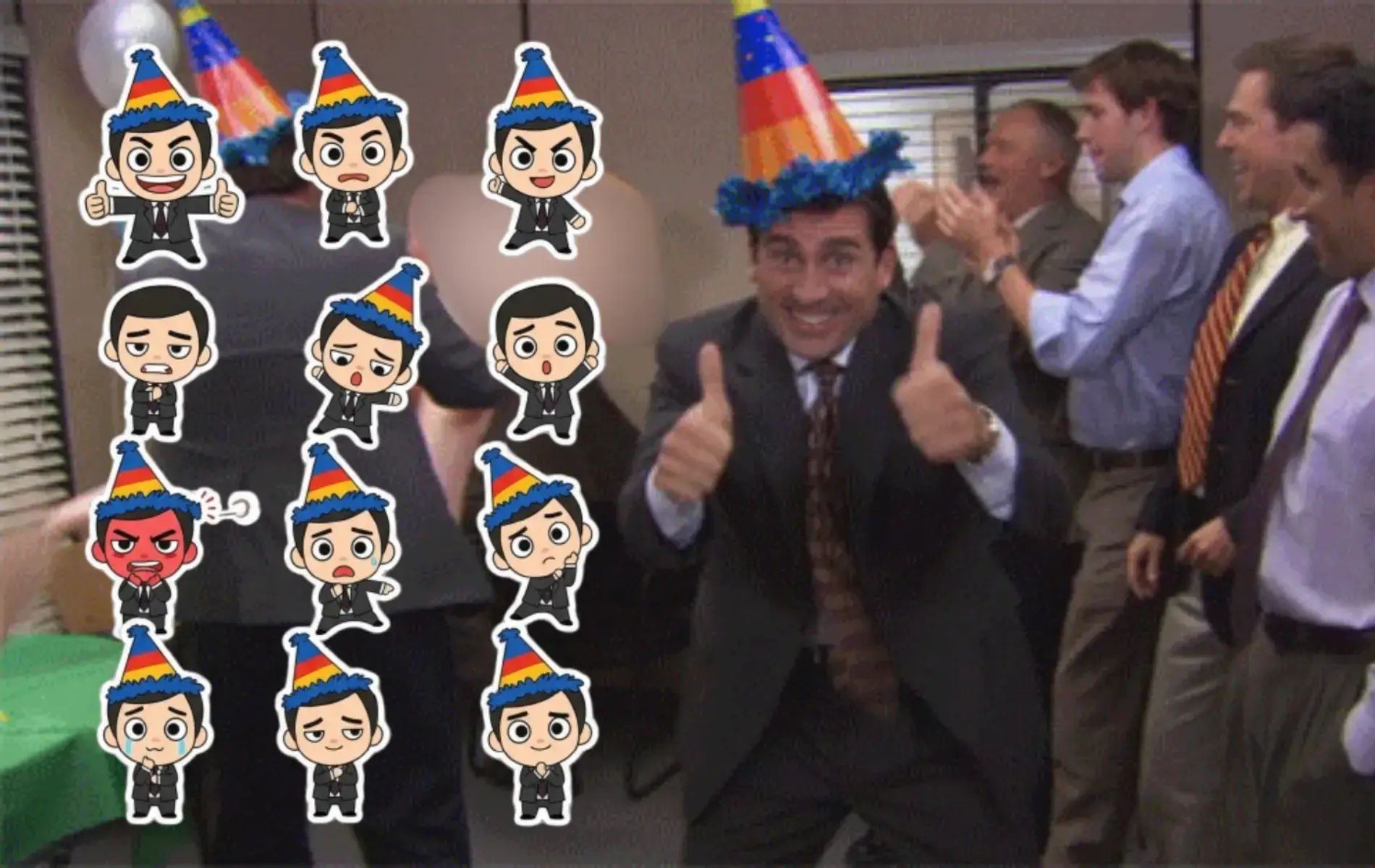 Themed sticker pack for birthdays, holidays, and personalized business branding, the office sticker