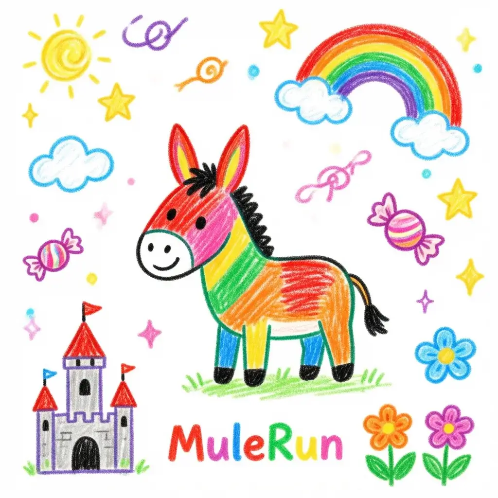 Crayon drawing AI turning a photo into childhood art style on notebook paper