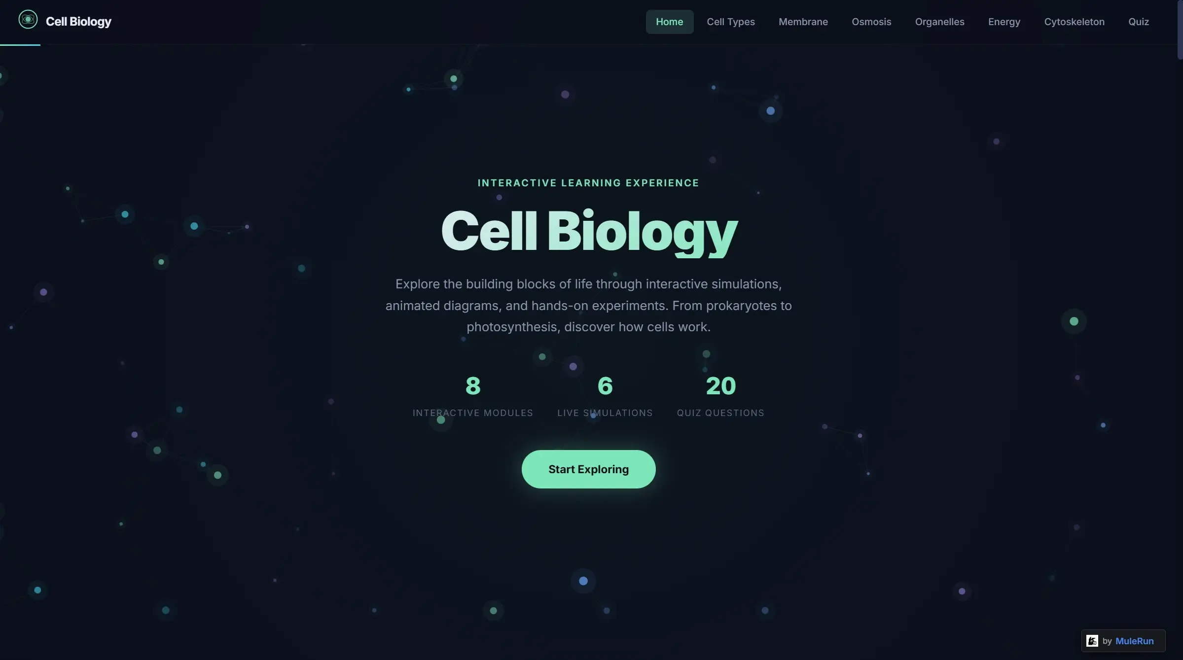 Interactive Learning App built automatically with no-code AI agent, MuleRun Chat